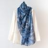 Summer Mulberry Silk Scarf Long High-end Silk Scarf Mother Style Blue Architectural Print Thin Gauze Scarf for Women