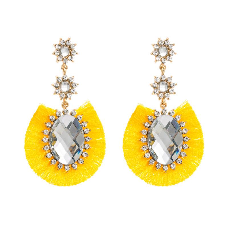 Женские серьги с длинными кисточками, цельные кристаллы, простые, универсальные, преувеличенные, маленькие серьги-капли премиум-класса