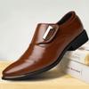 Cross-Border Men's Large Size Fashion Casual & Formal Slip-On Leather Shoes, British Korean Style, Pointed Toe.