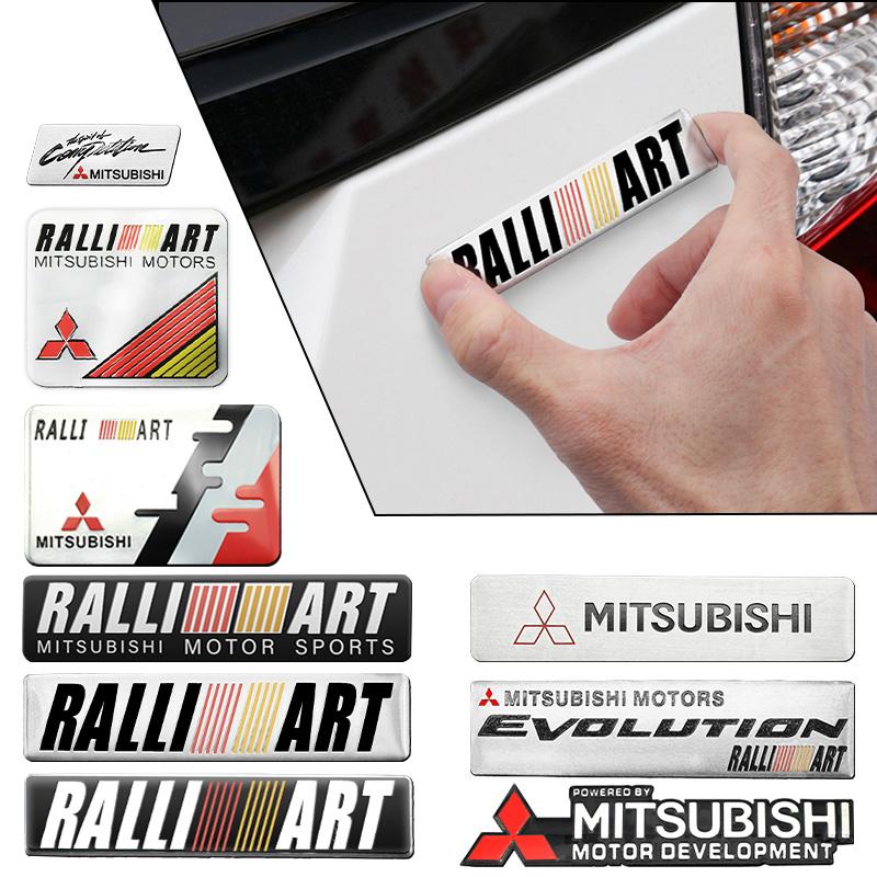 For Mitsubishi Ralliart Lancer 10 9 EX Outlander ASX L200 3D Aluminum Car Stickers Emblem Body Rear Trunk Tail Decal Accessories