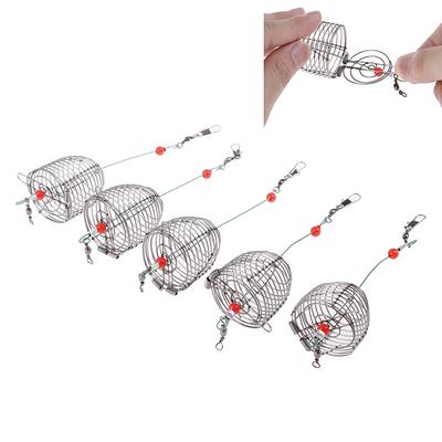 5Pcs Wire Рыболовная приманка Клетка для приманки Рыболовная ловушка Корзина Держатель кормушки