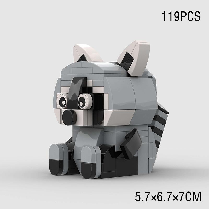 MOC Фигурки Животных Милые Маленькие Модели Енота Панды Конструкторы Игрушки для Детей Друзей Рождество Дети Рождественские Подарки