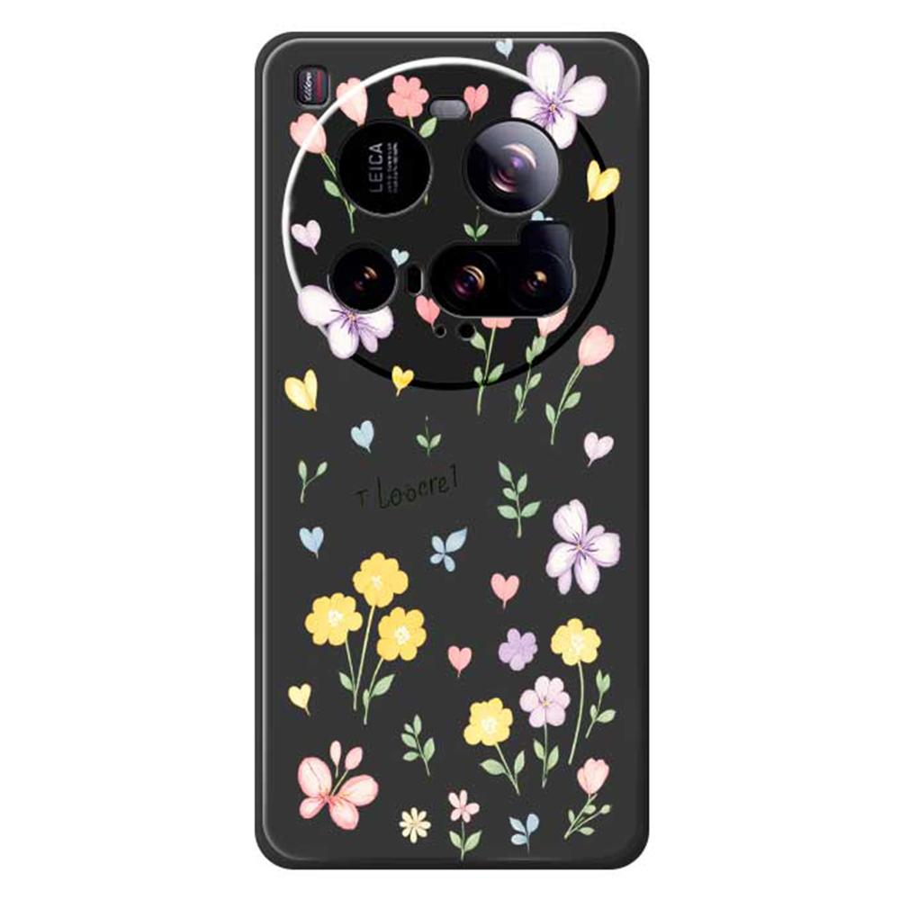For Xiaomi 15 Ultra Case Small Flowers Pattern Printing Straight Edge TPU Phone Back Cover