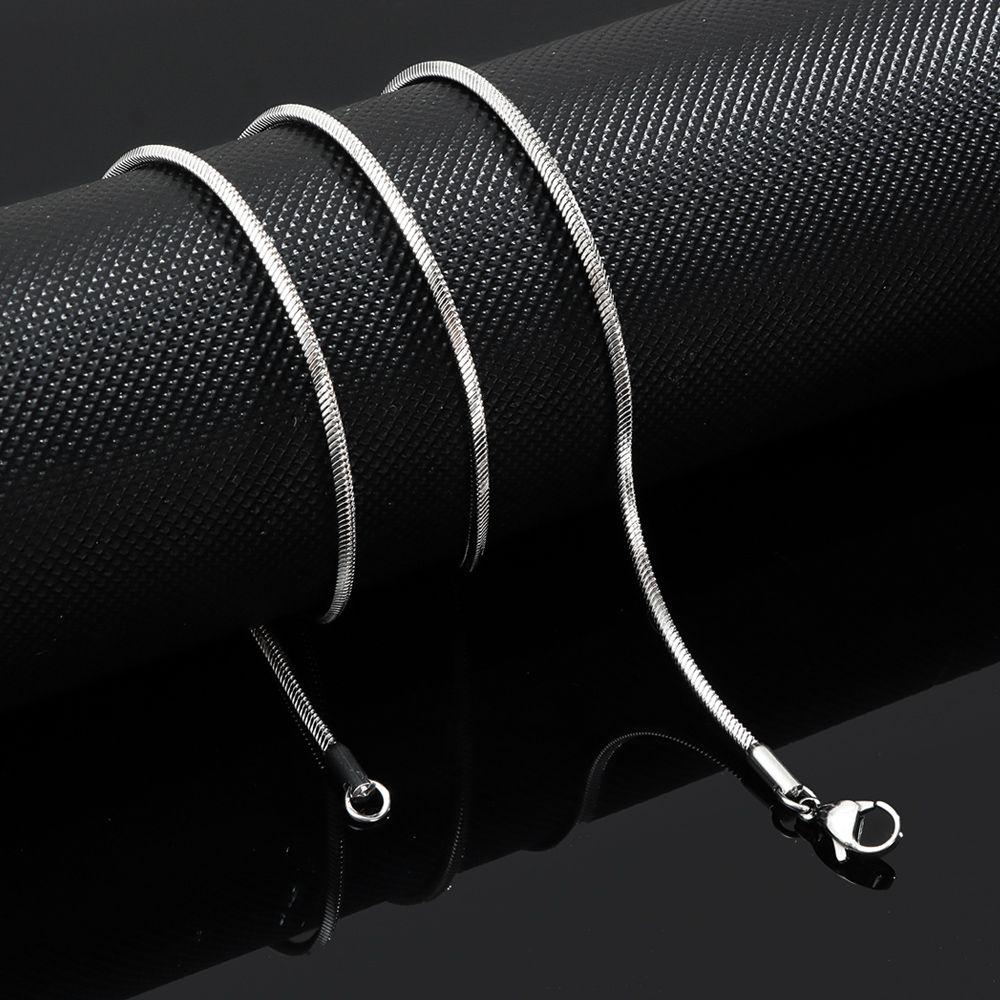 Party 2mm Women Men Silver Color Chain Necklace Stainless Steel Necklace 1.5mm Statement