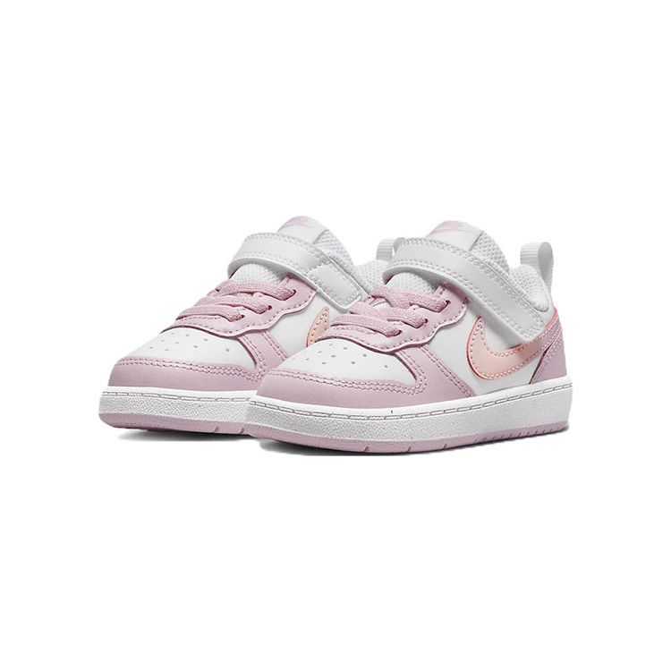 Nike Court Borough Low 2 SE TD White Pink Foam Baby Sneakers DQ0493-100