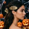 Skull Headpiece for Women Skeleton Hands Hair Clips, Gothic Metal Side Clip Women, Spooky Decorations Halloween Horror Accessories, Punk Rock
