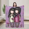Cute S-Santorod Girl Cartoon Wool Blankets  Custom Throw Blanket for  Sofa Bedding Lounge 200x150cm Bedspreads
