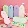 Cute Macaron Color Stationery Box Large Capacity Multi Functional Pencil Case Student Gift Waterproof Storage Box