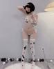 Lady Lazy Sexy Dairy Cow Косплей Корова Узор Нижнее белье Нижнее белье Треугольные бикини Гольфы до колена Корова в комплекте Белый Один размер подходит большинству [Lady Lazy]