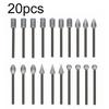 20PC 120 Grit Electroplated Diamond Burr Set Drill Bit Set Rotary Grinding Tool