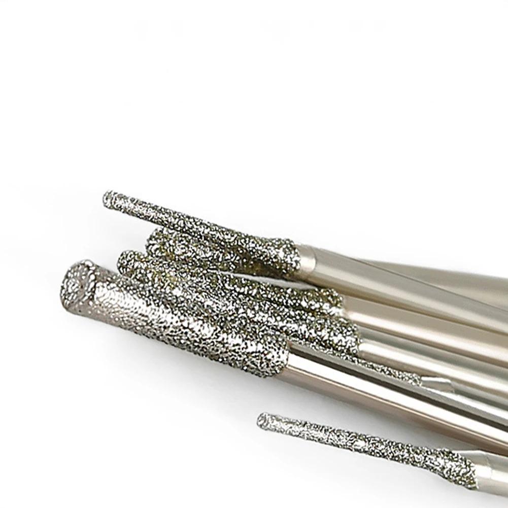 10PCS 0.8-2.5mm Emery Drill Bits 2.35mm Diamond Sand Drilling Extended Drill Bit Hardware Power Tool Accessories