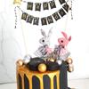Girls DIY Bunting Happy Birthday Stars Gold Baking Decoration Cake Flags Party Supplies Cake Topper