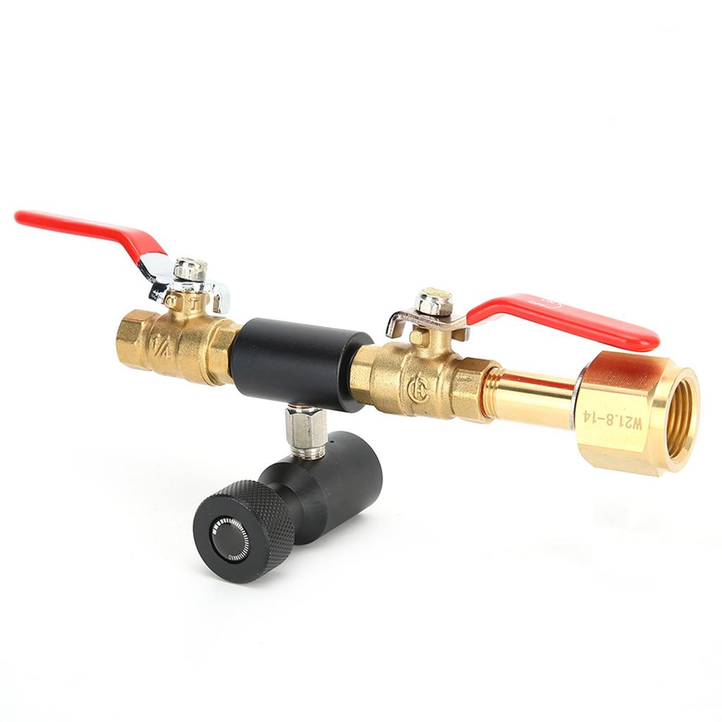 CO2 Cylinder Filling Adapter Double Valve CGA320 with Soda Black Valve ASA for SodaStream