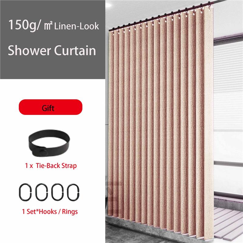 Складная шторка для душа под лен - Водонепроницаемая и без отверстий перегородка для ванной для ванны/душа Легкая установка Экран для уединения