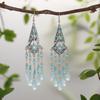 New Bohemian Rhinestone Water Drop Earrings for Women Ethnic Long Crystal Tassel Earring Party Vacation Jewelry