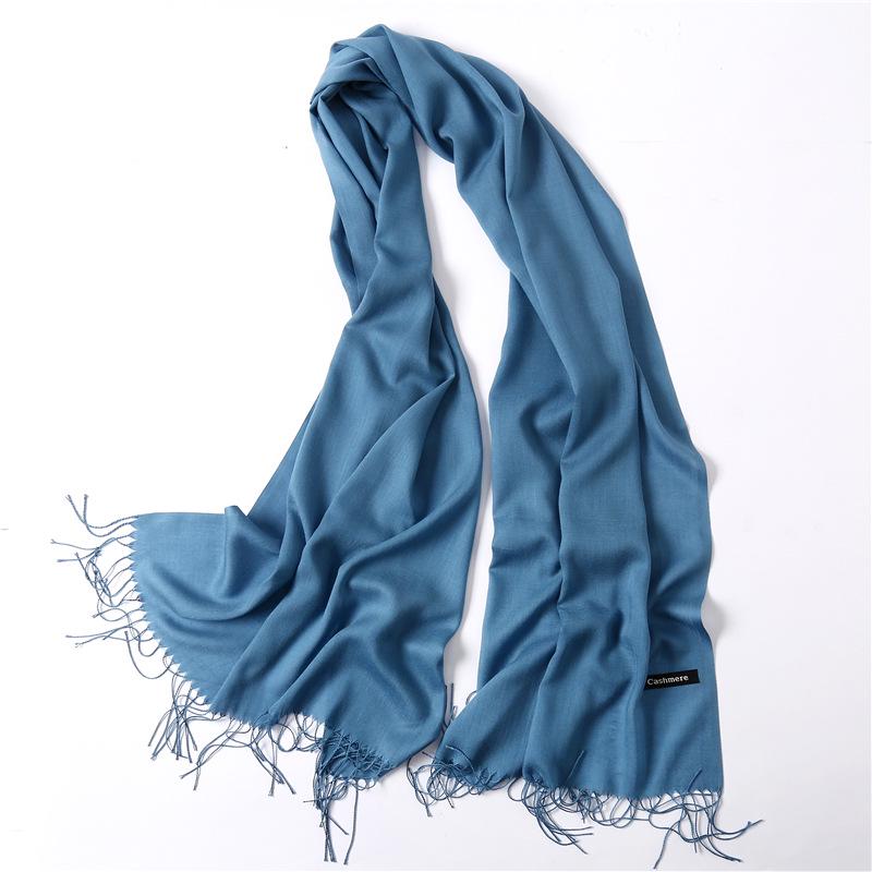 2024 Autumn And Winter Imitation Cashmere Scarf Solid Color Fashionable Versatile Warm Shawl Tassel Scarf