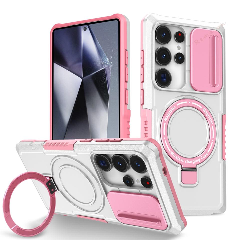 Магнитный чехол-подставка для Samsung Galaxy S24 S22 S23 S25 S20 S21 S26 FE Ultra Plus S26 Ultra Magsafe Ударопрочный защитный чехол