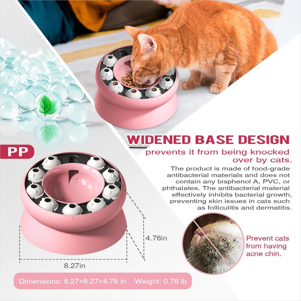 Cat Toys Slow Feeder Cat Bowl Interactive for Indoor Cats Cat Puzzle Feeder Pet Toy for Aid Pets Digestion Mental Stimulation