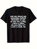 Men's T-shirt, Black Fun Trendy T-shirt, Comfortable, Summer Short-sleeve, All-season T-shirt, Fun Print, Sizes S, Heavy