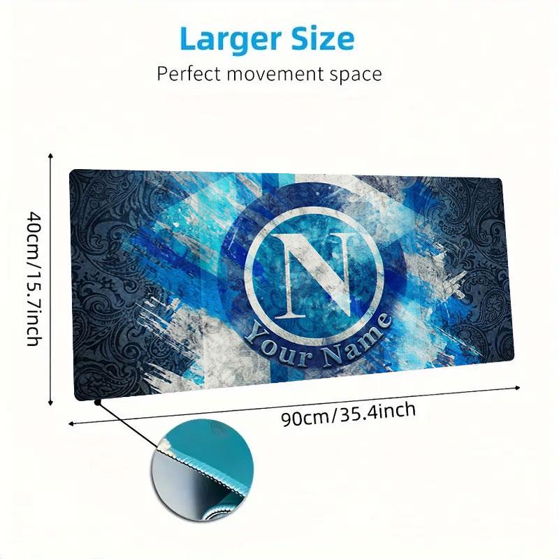 SSC Napoli Custom Name Large Size Mouse Pad Large Gaming Table Cushion Non-slip Laptop Tablet Big Mousepad XXL Mat Mini PC Playmat With Lock edge