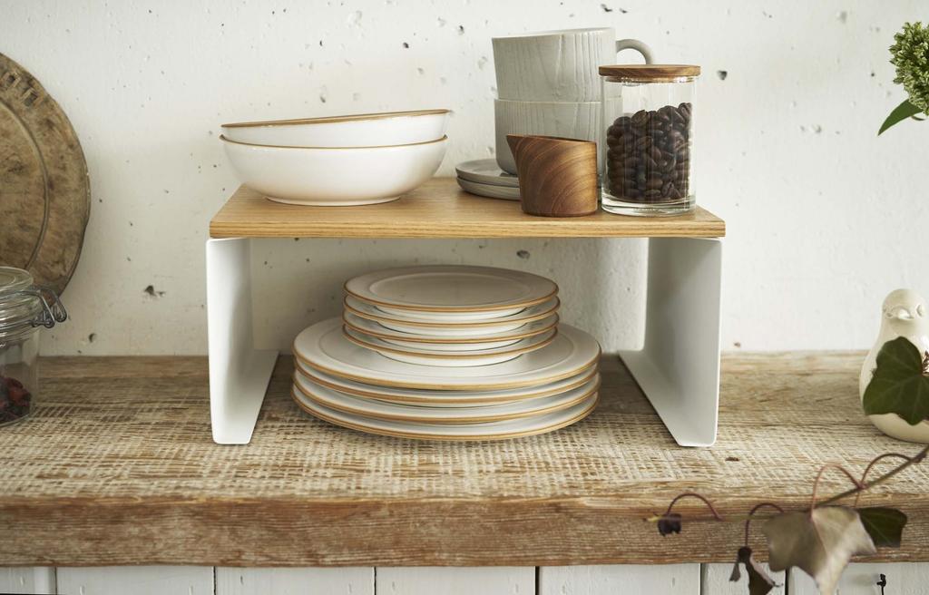 Кухонная стойка Yamazaki Jitsugyo L белая x D22 x Tosca, скандинавский стиль, кухонная стойка, штабелируемая 3923, U-образная, прибл.. Ш30,5 В14,5см