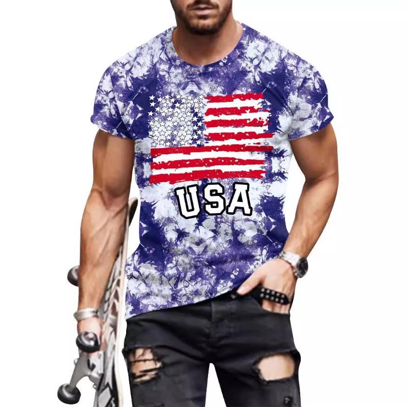 Летняя мужская футболка с принтом национального флага, круглый вырез, короткий рукав, повседневная свободная рубашка с коротким рукавом, футболки мужские