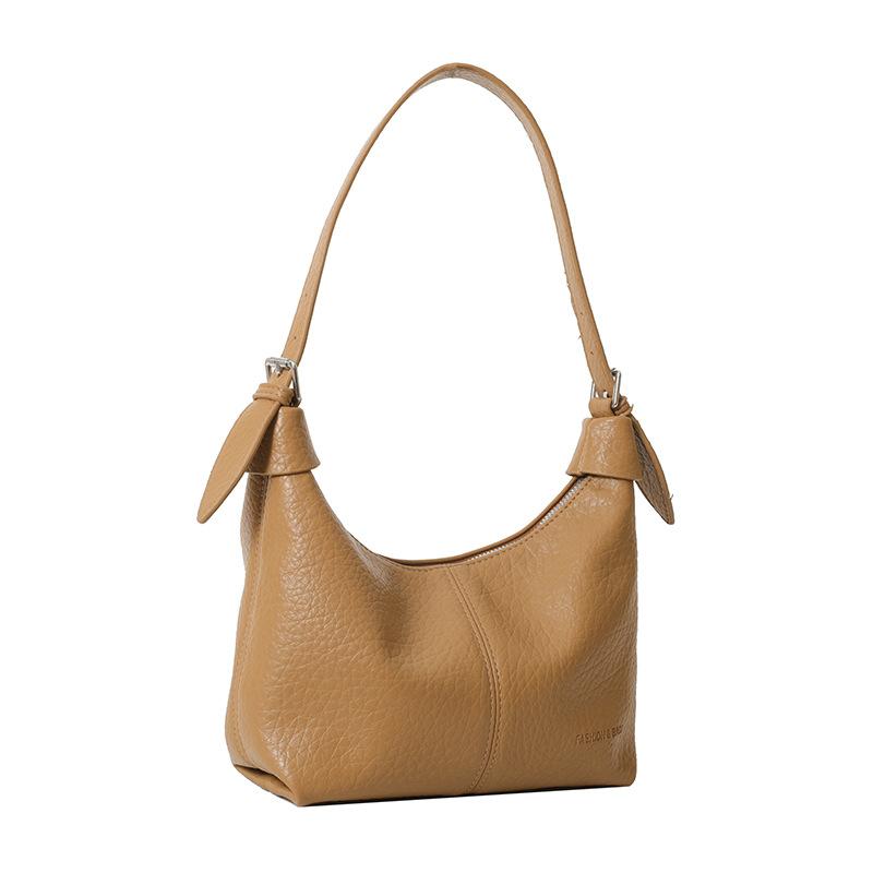 New Fashion Women's Underarm Shoulder Bags Textured Soft Leather Crossbody Bag French Vintage Simple Handbags