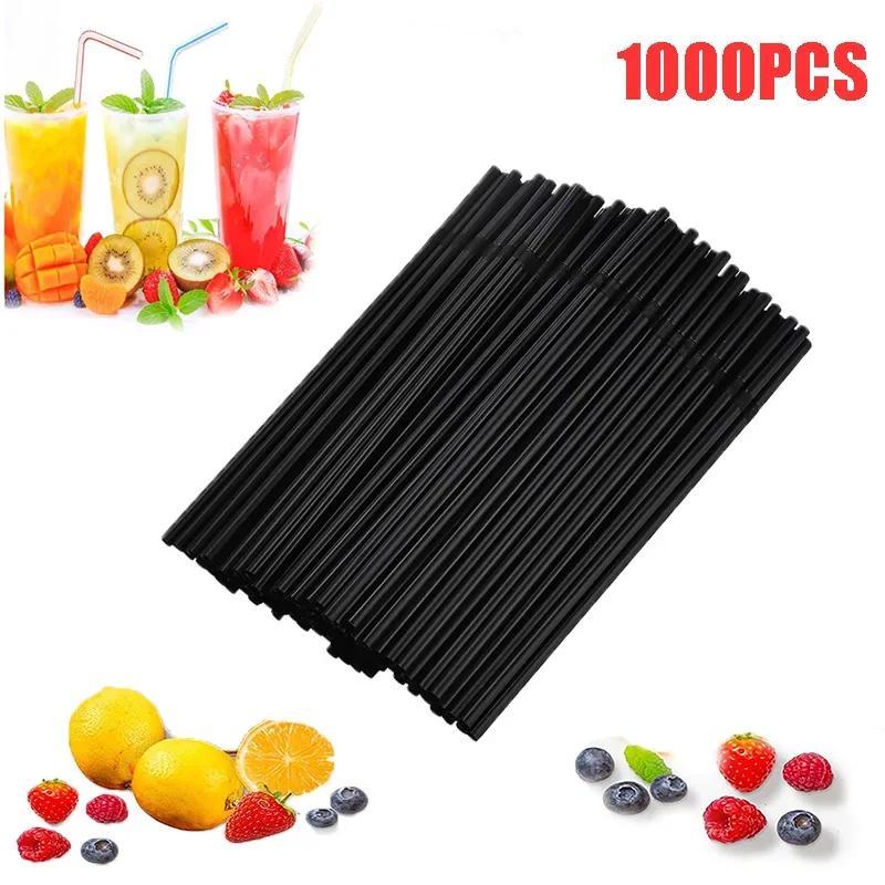 Colorful & Black Drinking Kunststof Straws Bar Party Wedding Kitchen Supplies Reusable Plastic Beverage Straw Wholesale