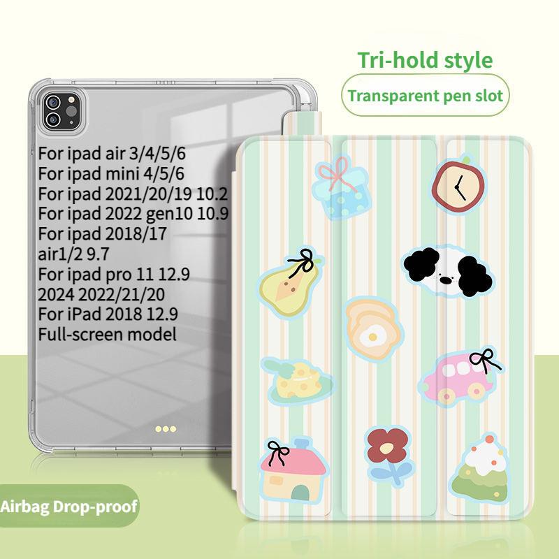 Для iPad 2021 9th 10.2, чехол с милым животным рисунком, тройной чехол для iPad для iPad 2022 10th 10.9 Air4 Air5 10.9 с подставкой для карандашей