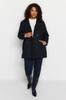 Women's Style Plus Size Navy Blue Single Button Cashmere Coat