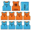 FINTA Soccer/Futsal Junior One-Size-Fit Sublimation Reversible Bibs, Set of 10 (Numbers 2-11), FT3530 (2261), Sax X Orange