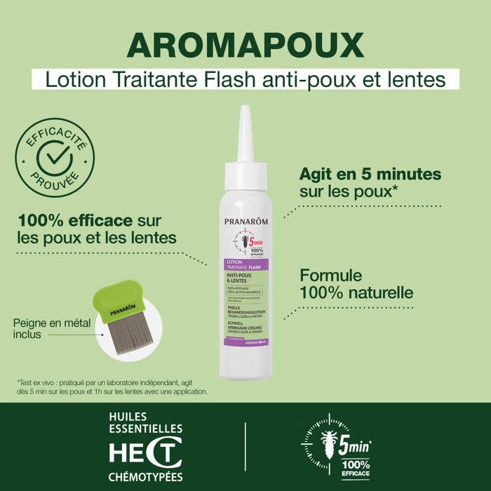 Lotion traitante FLASH anti-poux et lentes - À l'Huile Essentielle de Lavande Vraie BIO