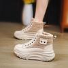 Хлопковая женская обувь, флисовые утепленные теплые зимние ботинки, нескользящая мягкая подошва, легкая спортивная обувь с высоким верхом