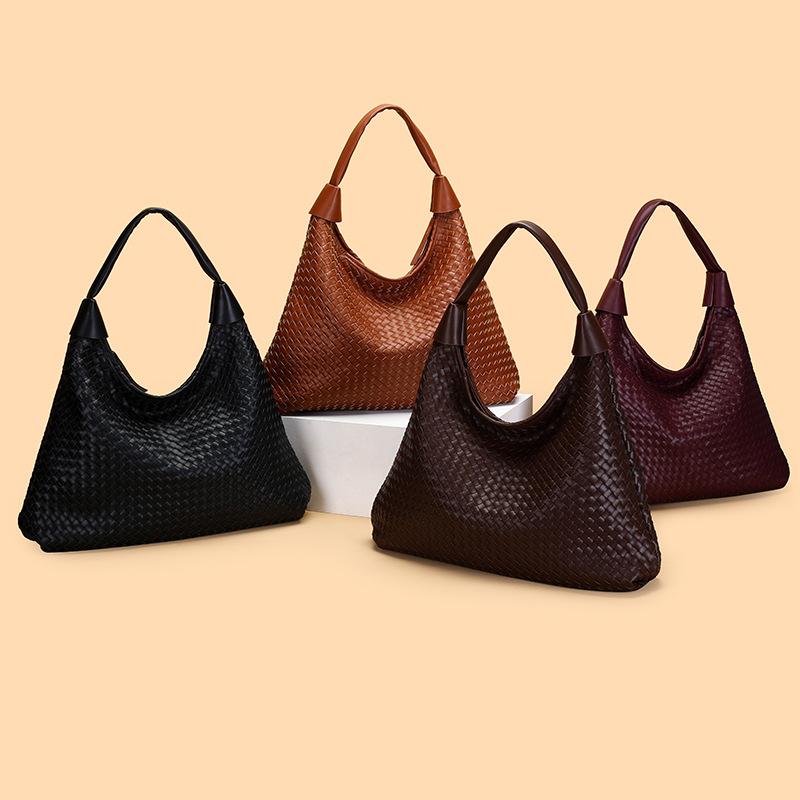 Новая плетёная женская сумка через плечо, повседневная сумка для работы, универсальная и вместительная для женщин