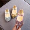 Girls Children Leather Shoes 2025 Spring New Girls Rhinestone Single Shoes Small/Medium Children Princess Shoes Baby Dance Shoes