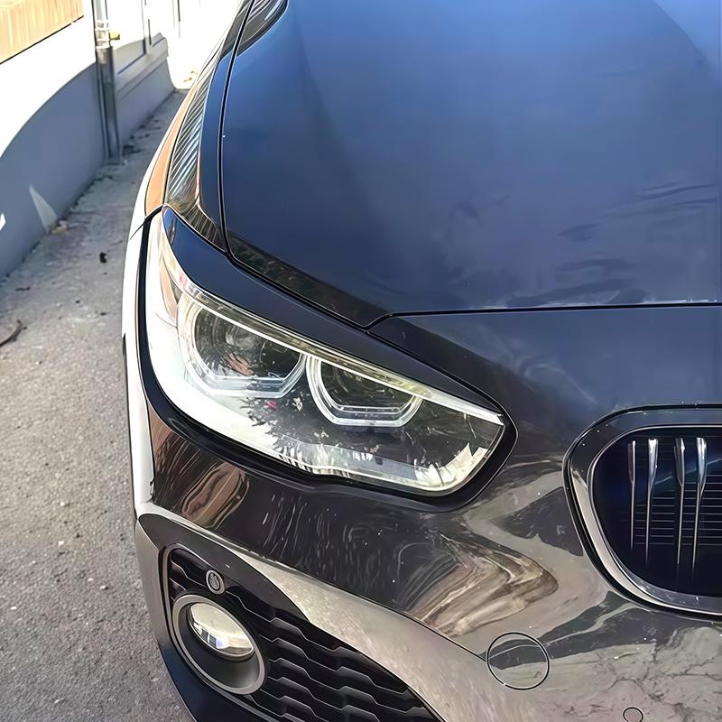 Для BMW 1 серии F20 F21 118i 120i 2015 - 2018 Высококачественные АБС-пластик Накладки на передние фары 'Брови' 3D Наклейки Глянцевый Черный