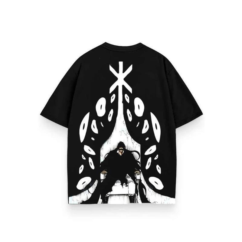 Yhwach BLEACH Аниме Футболка Винтажная Y2k Стиранная Футболка Мужская Одежда Летняя С коротким рукавом Высококачественные Чистый Хлопок Футболки Топы