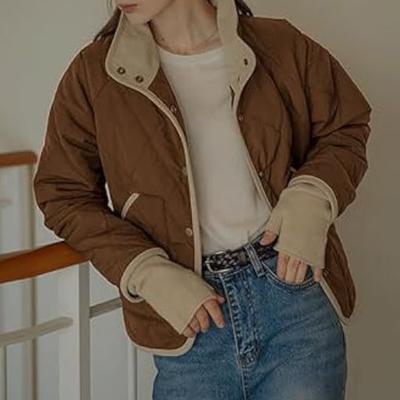 Женское осенне-зимнее пальто с застежкой на пуговицы, высоким воротником, тонкими подкладочными длинными рукавами