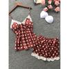 2023 Pajamas Women's Camisole Shorts Suit Lace Trim Pajama Set