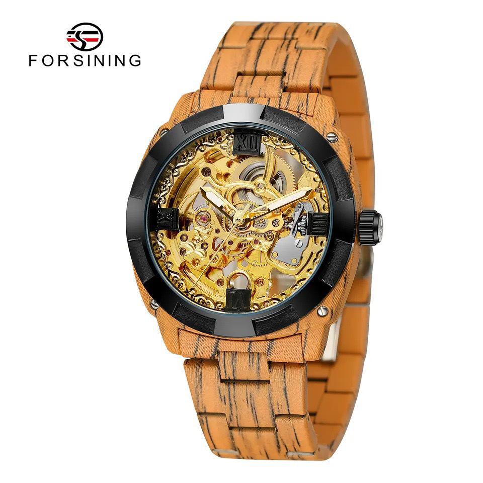 Forsining Автоматические механические наручные часы для мужчин, роскошные брендовые мужские часы, новейший дизайн скелетона, классические цветные часы