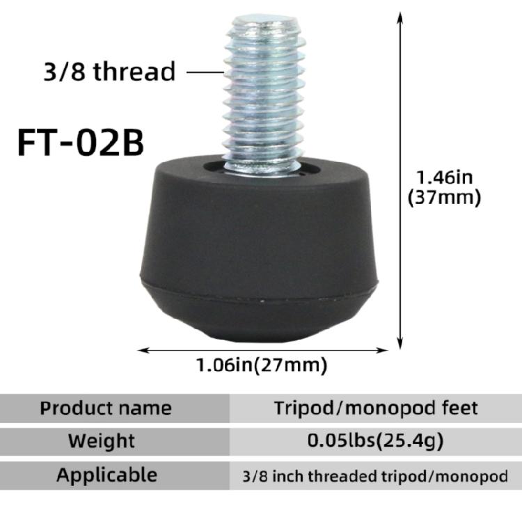 Universal Anti-slip Rubber Foot Pad Feet Spikes for Tripod Monopods 3/8inch Screw Thread Fearure Enhances Stability