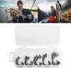 50Pcs High Carbon Steel Offset Fishing Hooks Replacement Fishhook Worm Soft Bait Jig Fish Hooks with Plastic Box