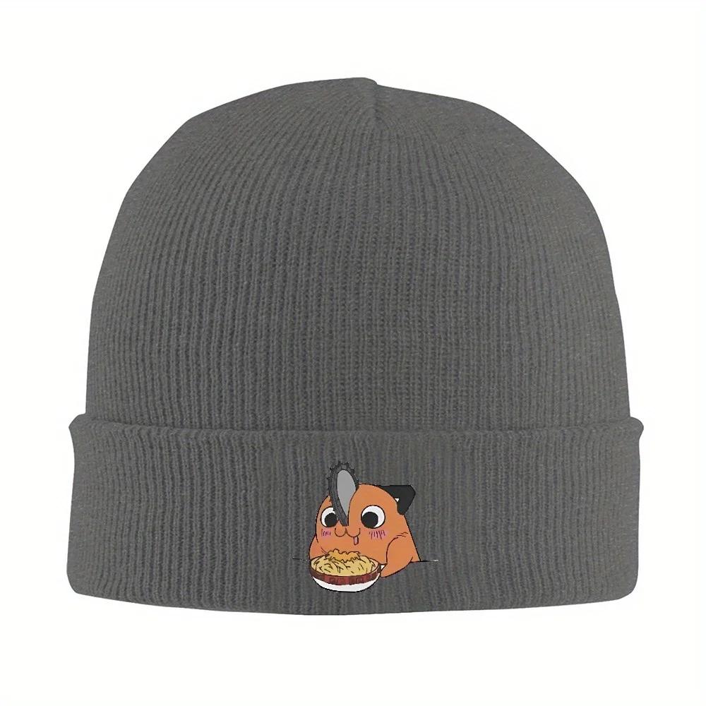 New pc Women Unisex Beanie Cute Pochita Eat RaUnisex Accessories Warm Knitted Caps Unisexga Bonnet Hats