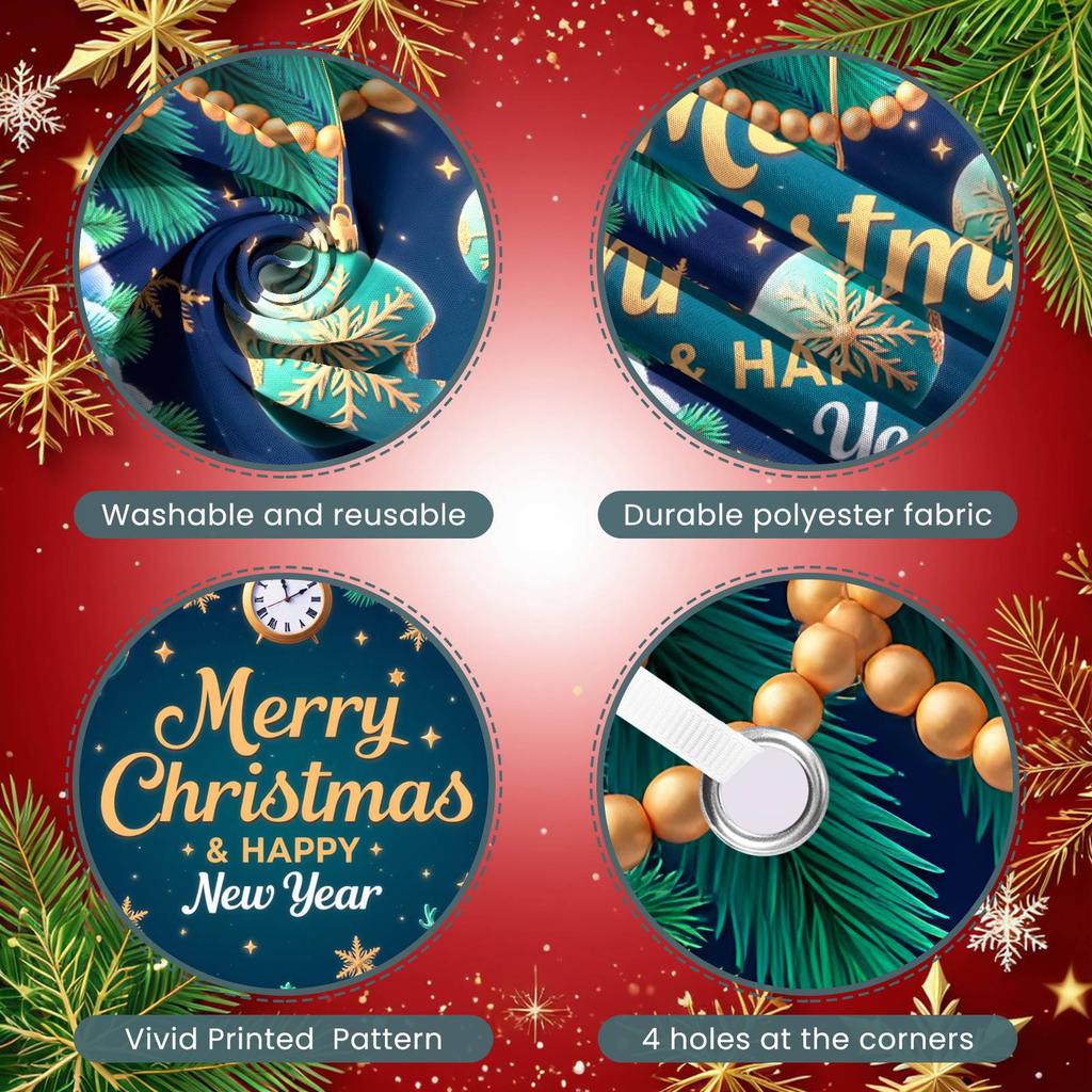 Christmas Decoration Banner Holiday Christmas Party Banner Merry Christmas Banner Gold Lettering For Holiday Gathering Home