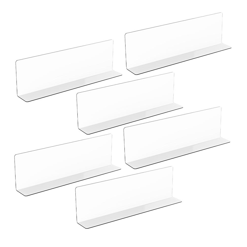 6pcs L-Shaped Shelf Dividers Clear Plastic Supermarket Blocker For Closet Organization Rack Divider Cabinet Spacer 20Cm