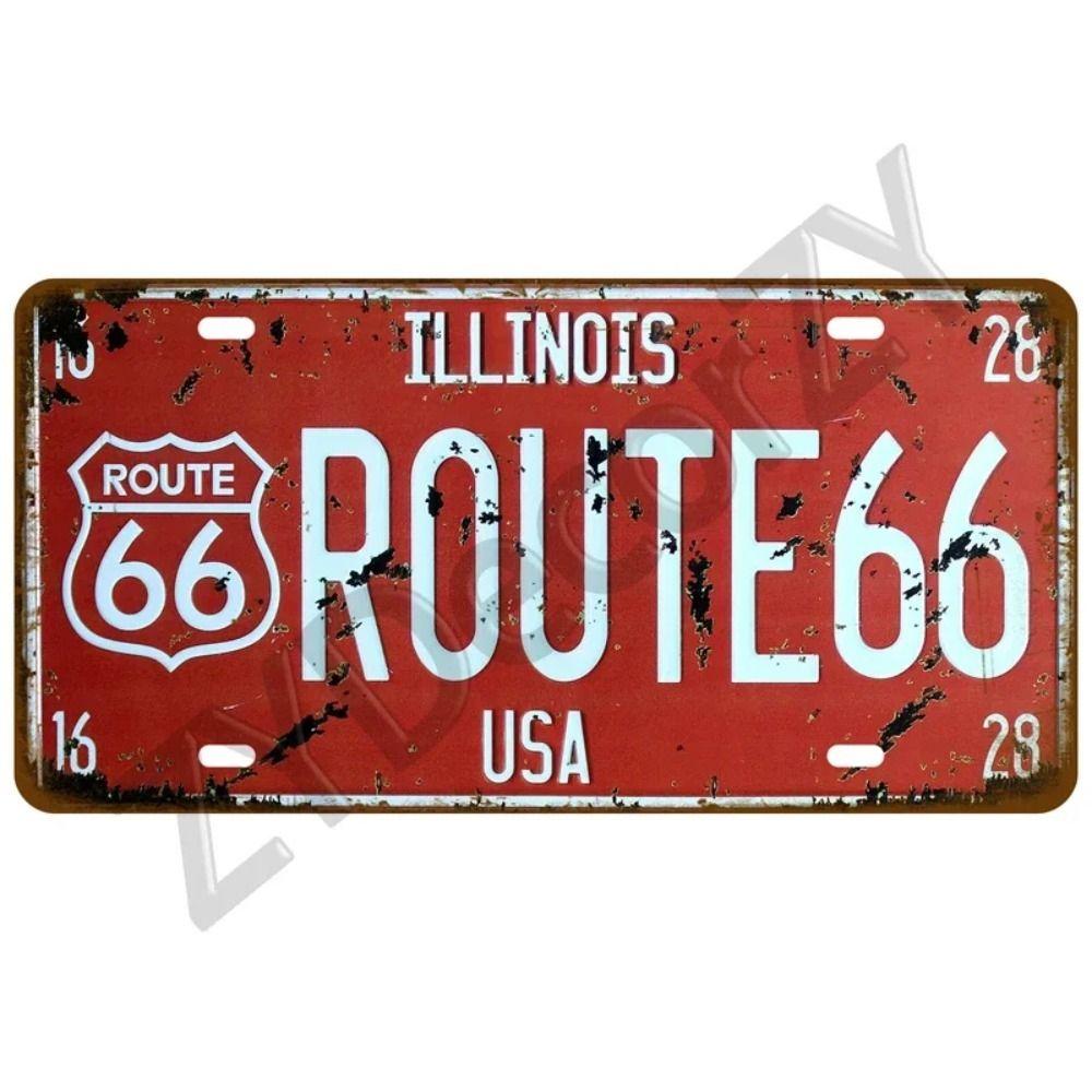 Винтажный Металлический Жестяной Знак Route 66 Машины Декор для Бара, Клуба, Шиномонтажа