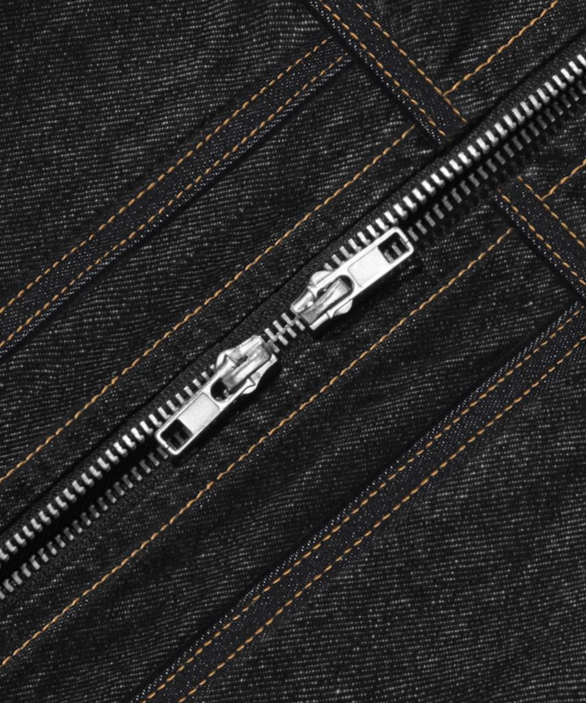 Рабочая куртка Trillion из денима с вельветовым воротником на молнии (черный)