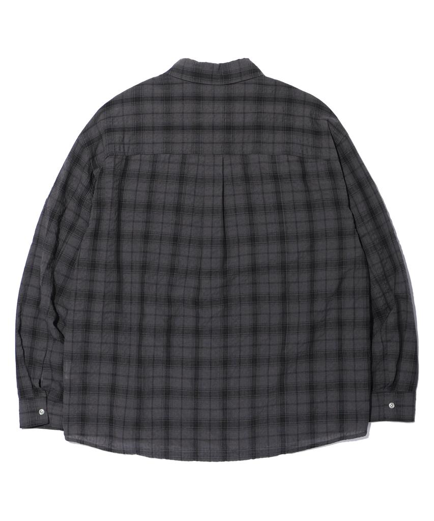 RAYFIKERS Seersucker Check Shirt Charcoal (Mp2Yu315-075)