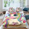 Children Bedding Sets Gifts Unicorn and Colorful Horse Printing Duvet Cover Sets for Kids Girls Boys 2/3 Pcs Single Pink Quilts