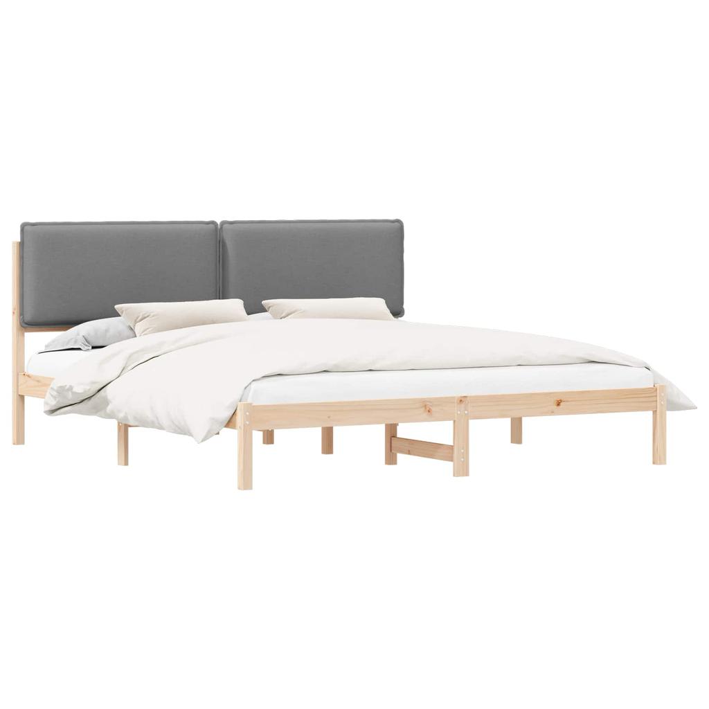Bed Frame with Padded Headboard Light Grey 180 x 200 cm